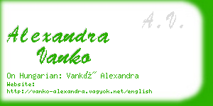 alexandra vanko business card
